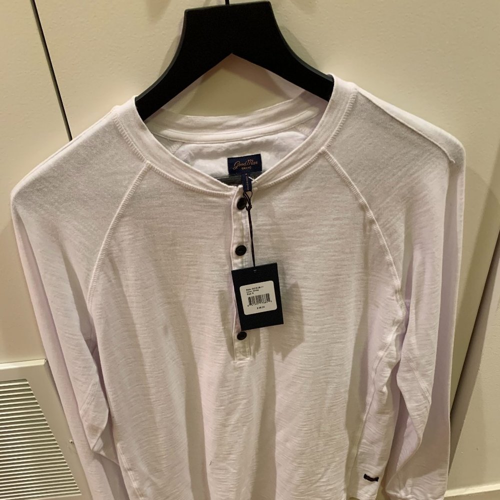 Good Man Brand White Henley Pullover